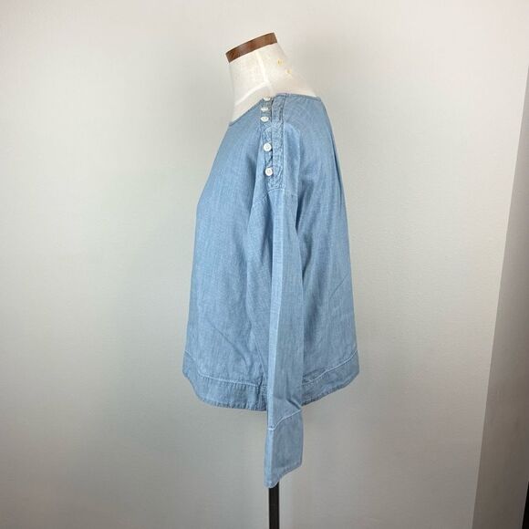 Madewell Denim Convertible Cold-Shoulder Top - Picture 4 of 6